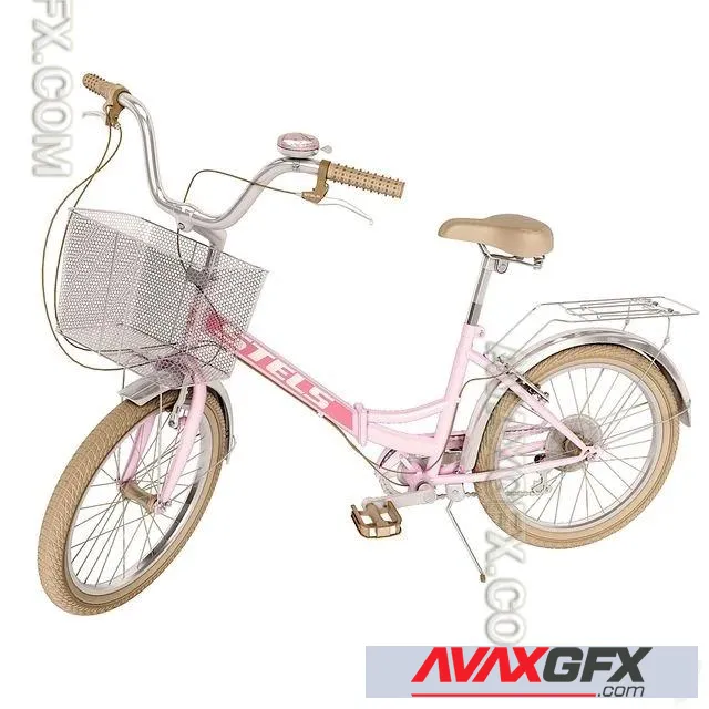 Pink folding bike Stels Pilot - 3D Model