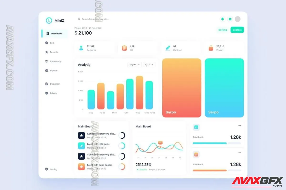 MiniZ - Sale Dashboard UI Kit 9VS2RWL