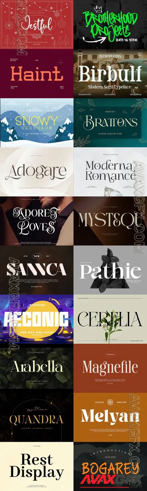 20 Awesome Fonts Bundle 2023 Vol.10