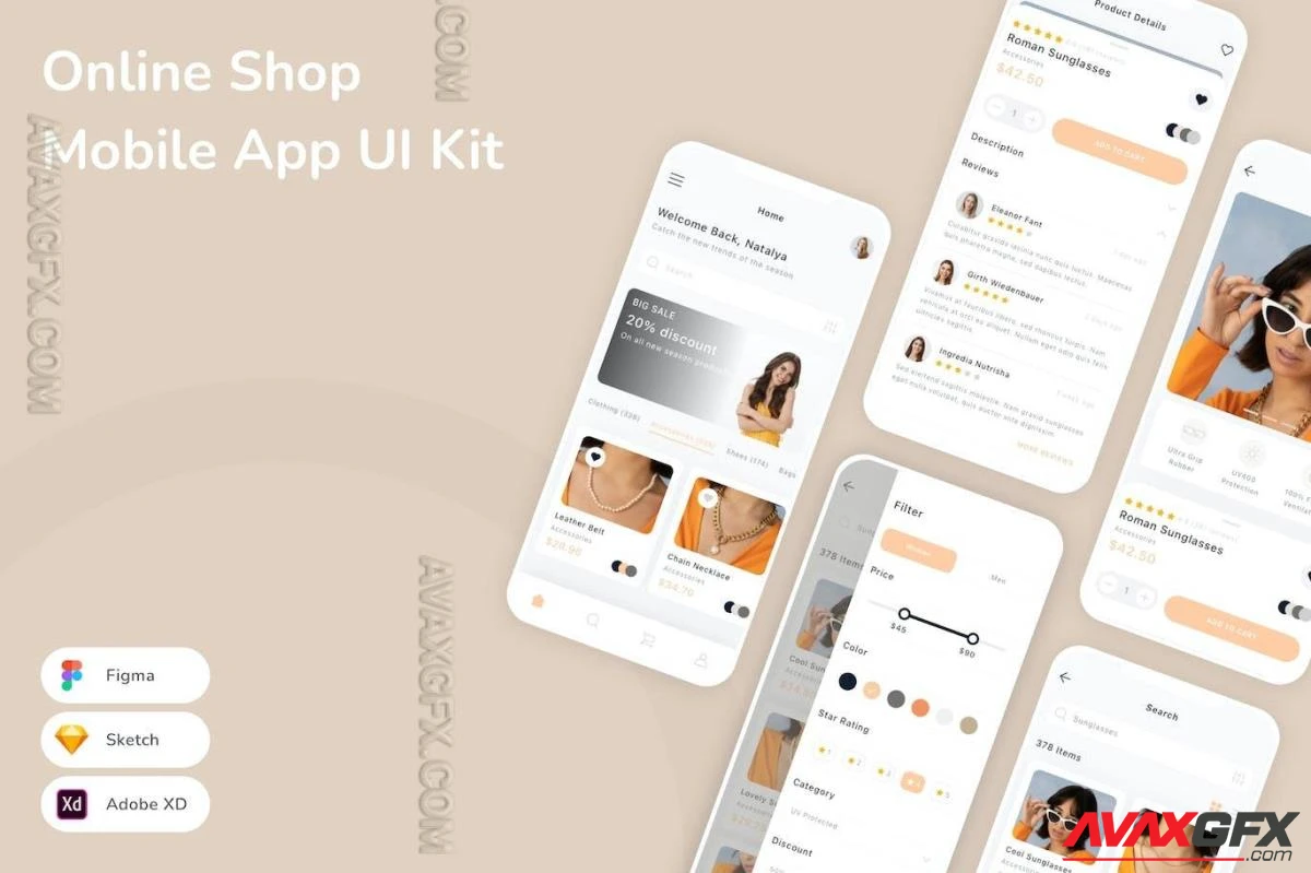 Online Shop Mobile App UI Kit UTKMKNF