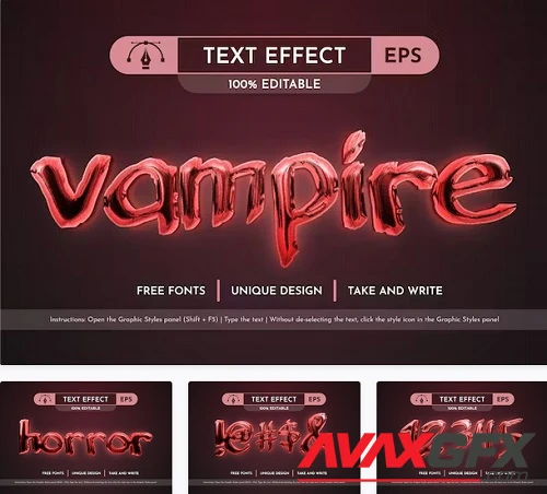 Vampire - Editable Text Effect - 91539583