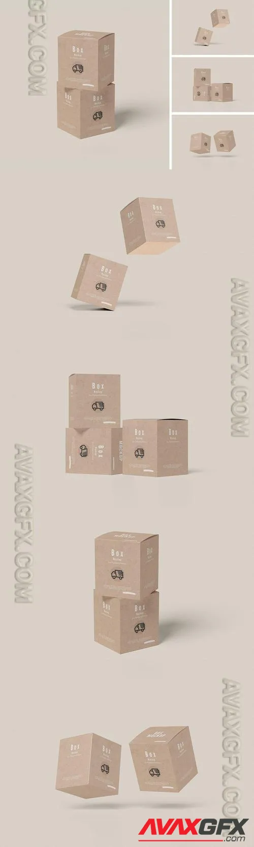 Square Box Packaging Mockup