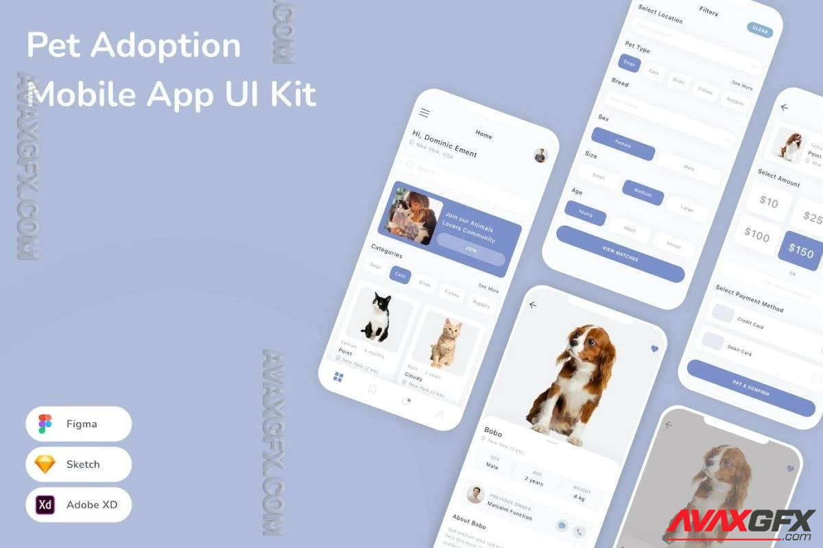 Pet Adoption Mobile App UI Kit Z5ZBM44