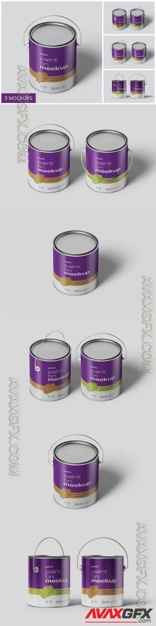 Paint Tin Bucket Mockup Set