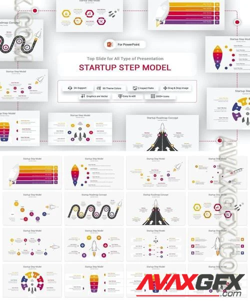 Startup Step Model PowerPoint Template