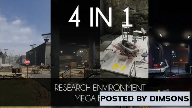 Unreal Engine Environments 4 IN 1 Modular Research Facility / Mega Bundle v4.24-4.27, 5.0-5.3