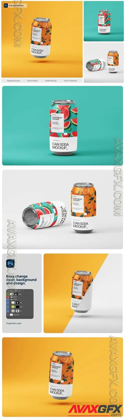 Soda Can Mockup