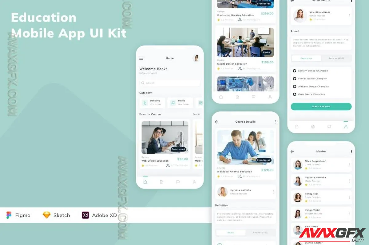 Education Mobile App UI Kit BB2Z3JA