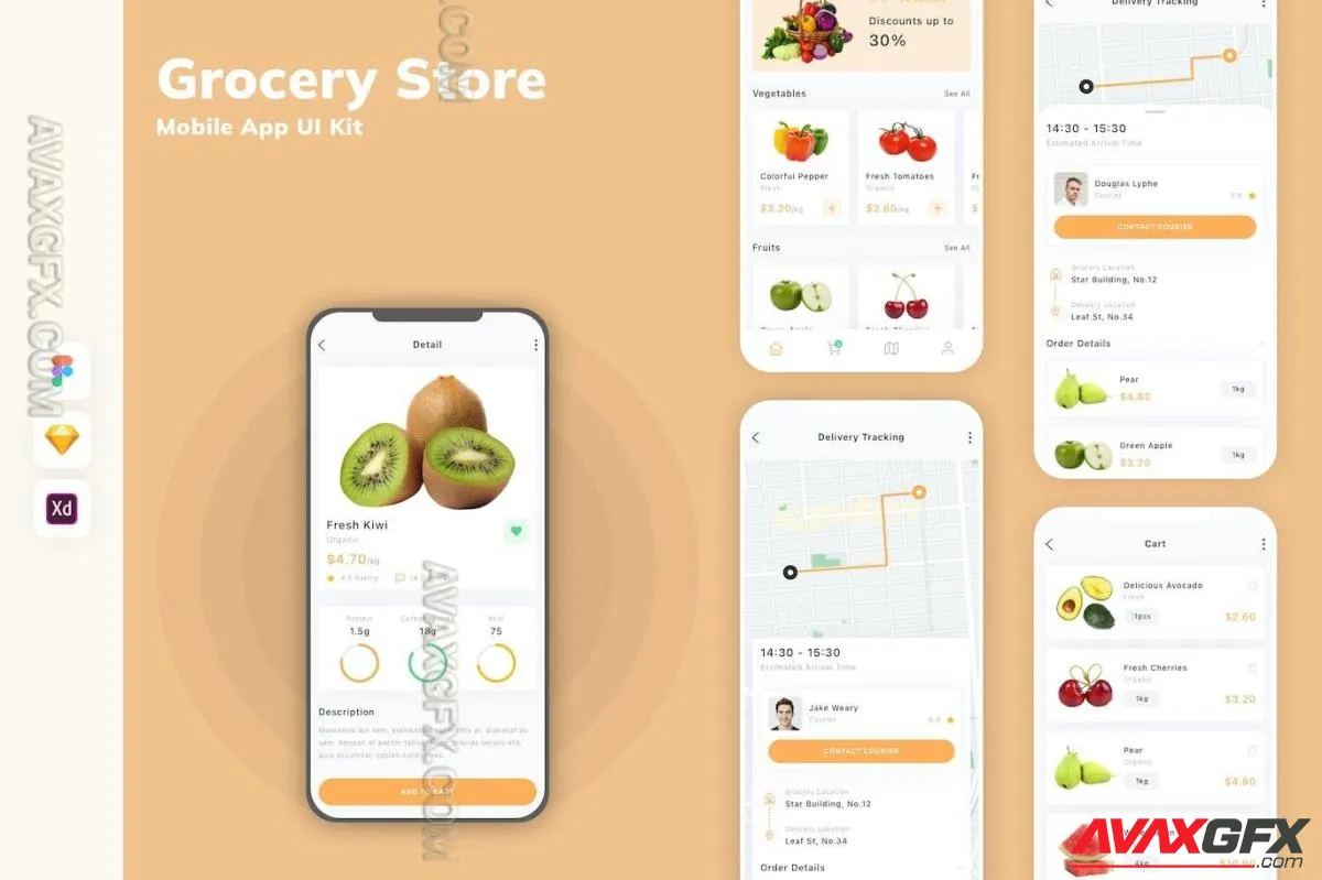 Grocery Store Mobile App UI Kit N5MGGGS