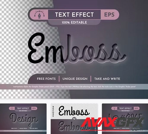 Embossed - Editable Text Effect - 91631256