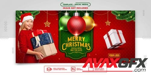 Social Media banner Post Design Template for Christmas Sale