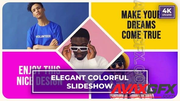 Elegant Colorful Slideshow 4K After Effects Template | Split Screen 49567980 Videohive