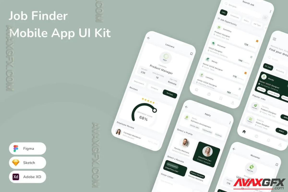 Job Finder Mobile App UI Kit RABZ3YD