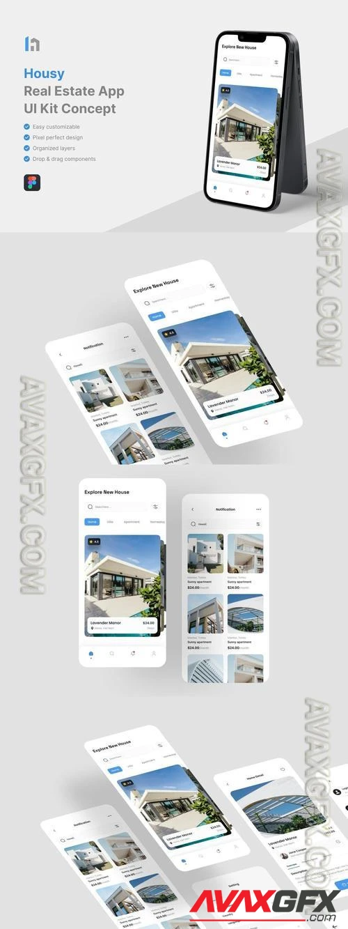 Housy - Real Estate App UI Kit FR4TUEL