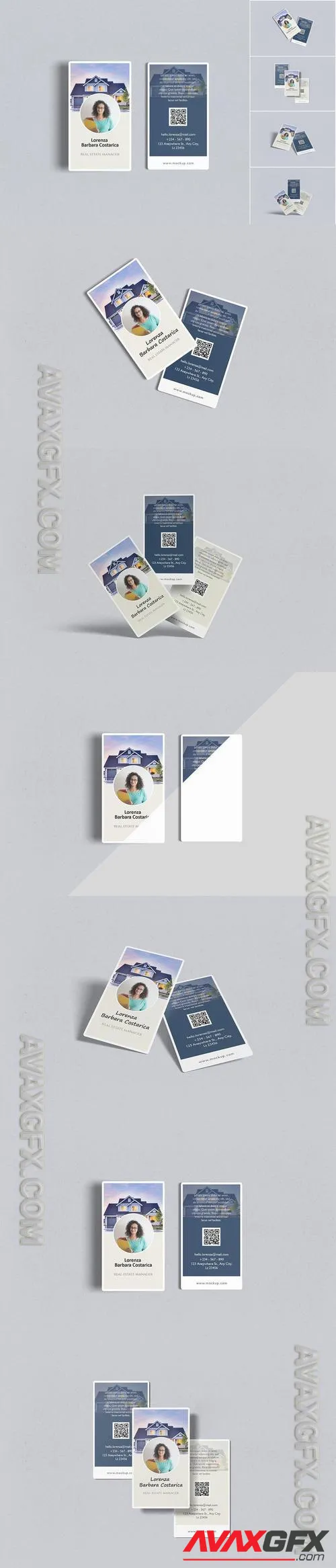 Vertical Business Card Mockup