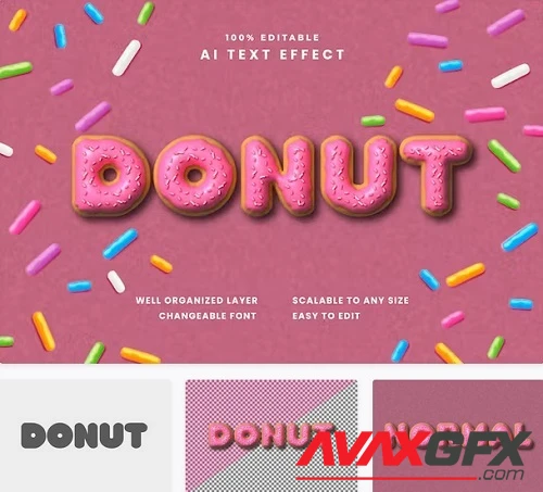 Donut Text Effect - QFTNPCV