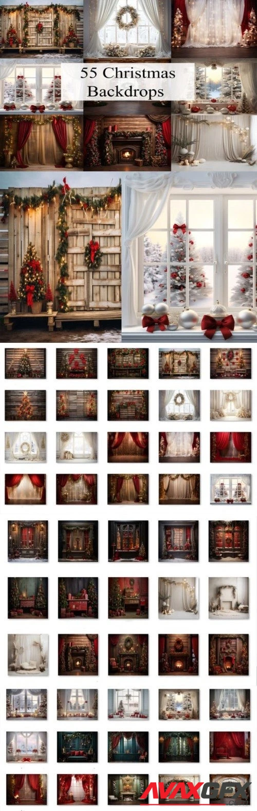 Christmas Backdrops Digital Papers