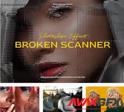 Broken Scanner - Dusty Distortion Photoshop Effect - NFGKYZZ