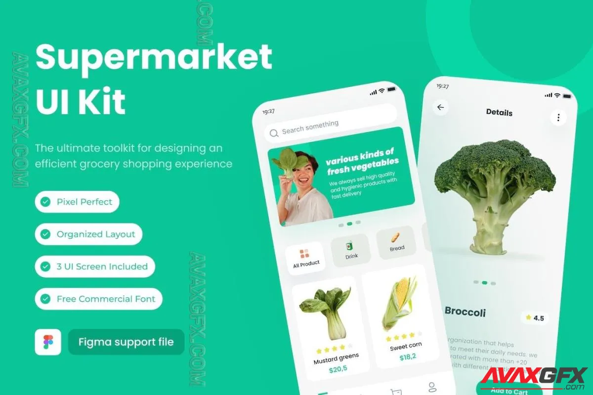 Grocery Shop Mobile App Template KUW995U