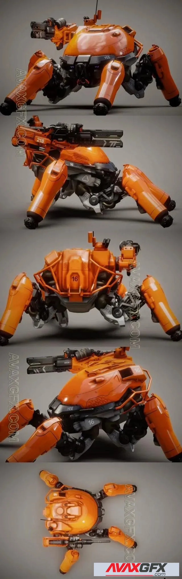 PAQ Quadruped Mech - 3D Model