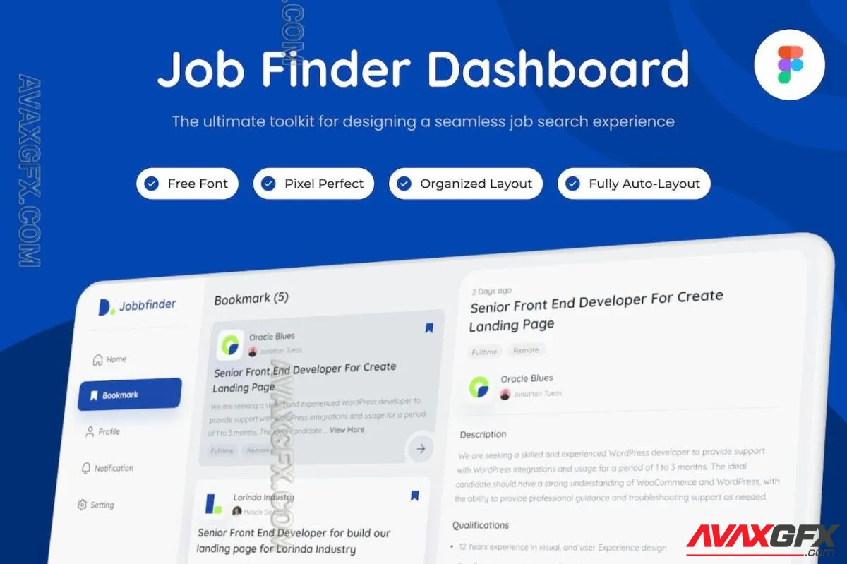 Job Finder Dashboard UI Template E4BUS7R