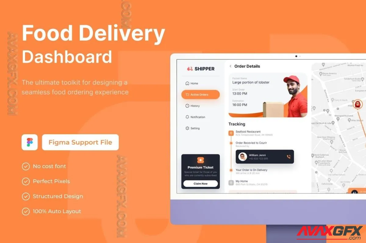 Food Delivery Dashboard Template DCJTLLY