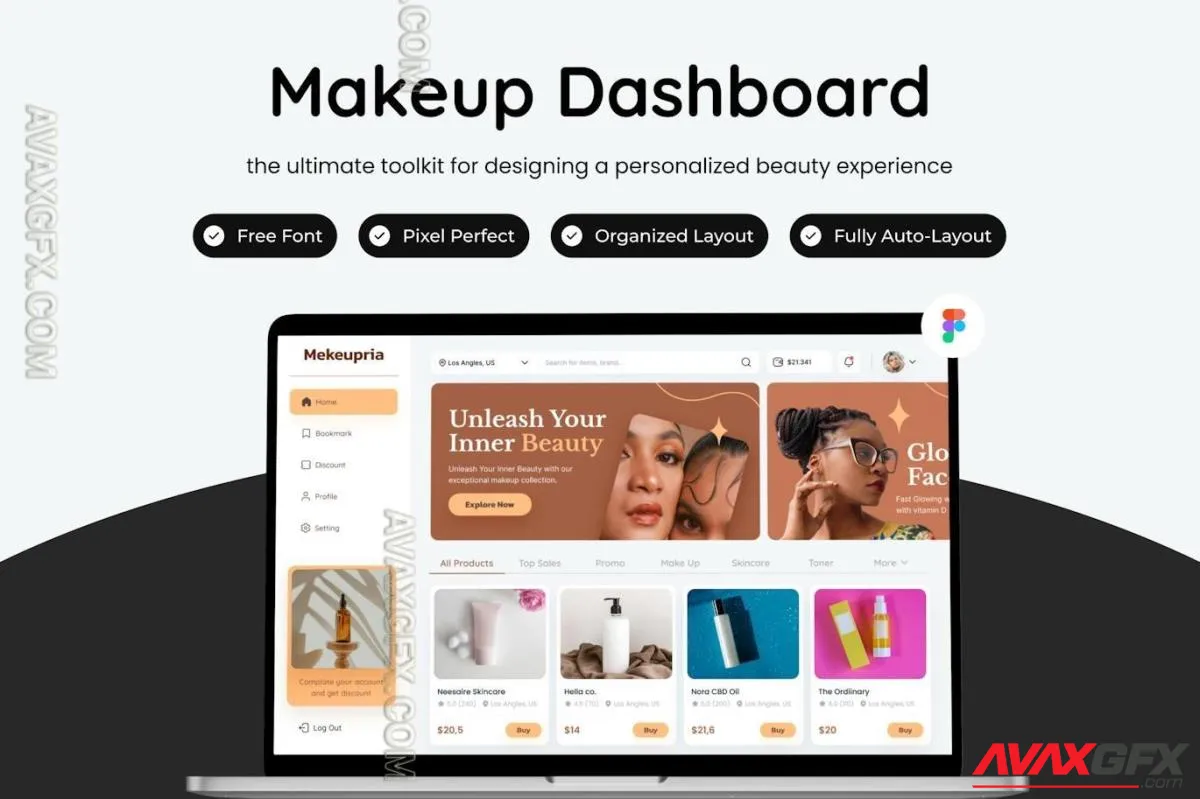 Makeup Dashboard UI Template HQ2SEPV