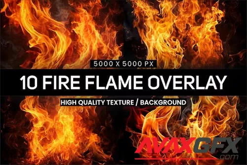 Fire Flames Backgrounds and Overlays - HU6BWQ9