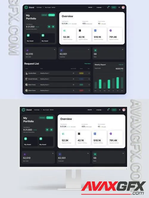 Stand - Sale Report Dashboard UI Kit X42VLLH