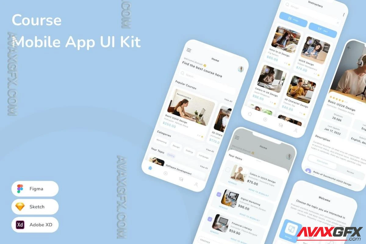 Course Mobile App UI Kit 6SEYNKK