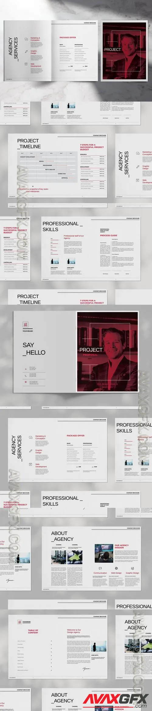 Company Project Proposal Brochure Layout Design APLW78X