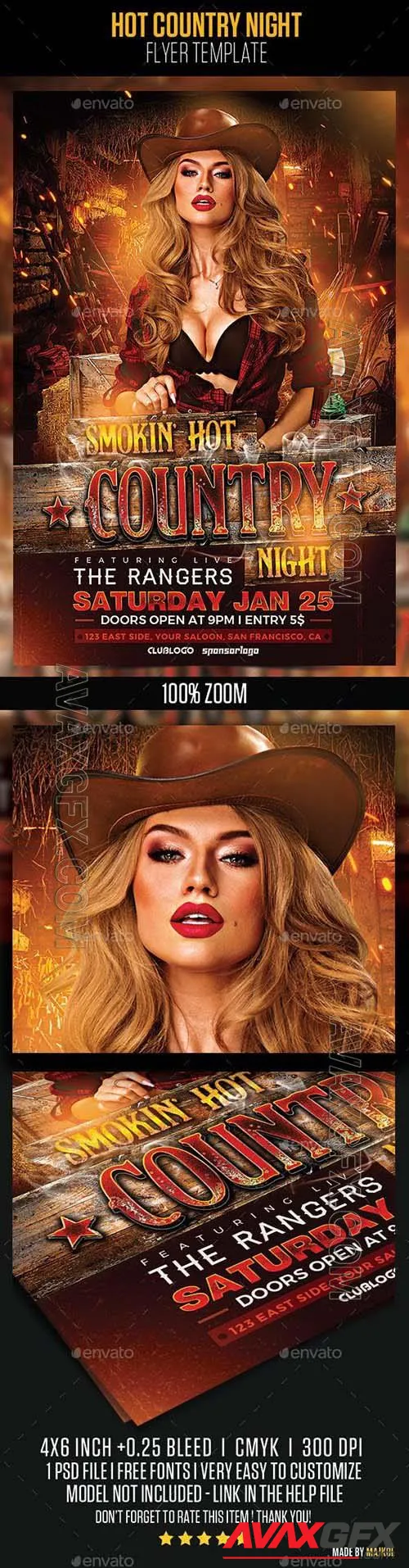 GraphicRiver - Hot Country Night Flyer Template - 22997232