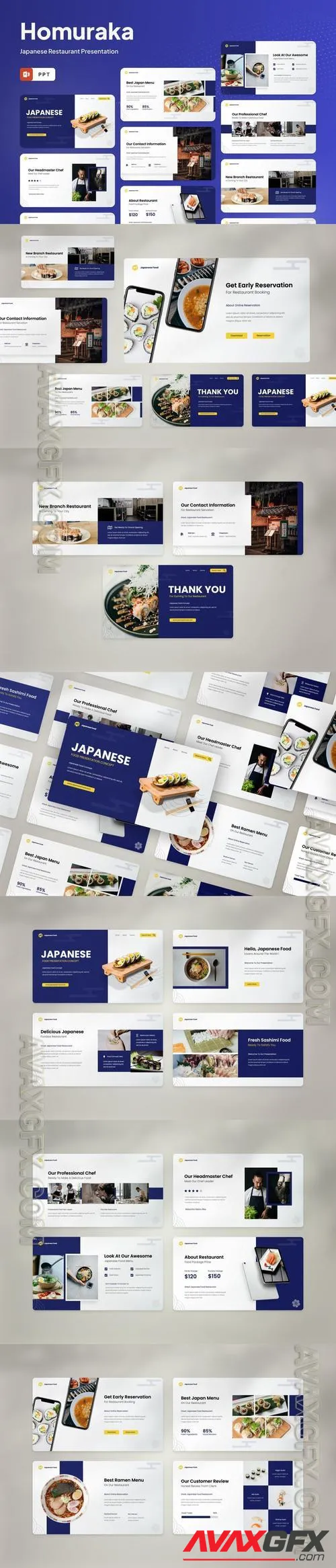 Homuraka Japanese Restaurant PowerPoint Template