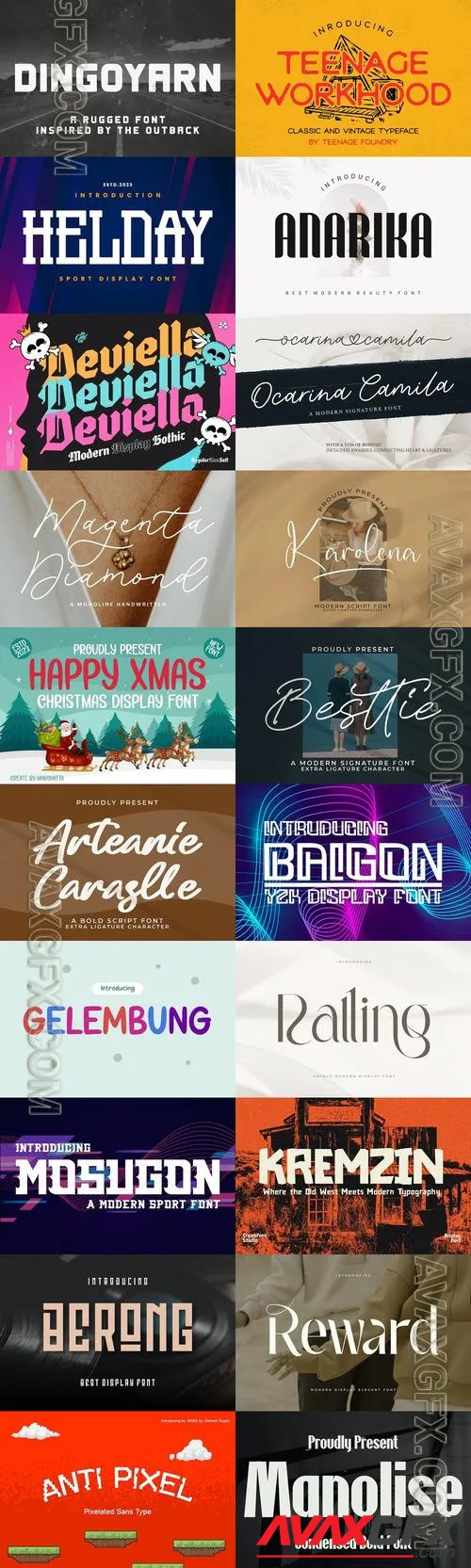 20 Awesome Fonts Bundle 2023 Vol.8