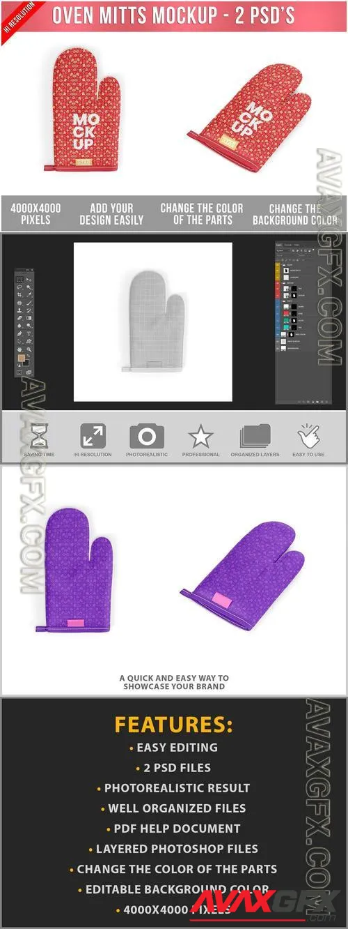 Oven Mitts Mockup