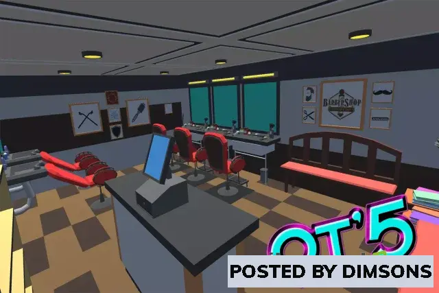 Unity 3D-Models 9t5 Low Poly Barber Shop v1.0