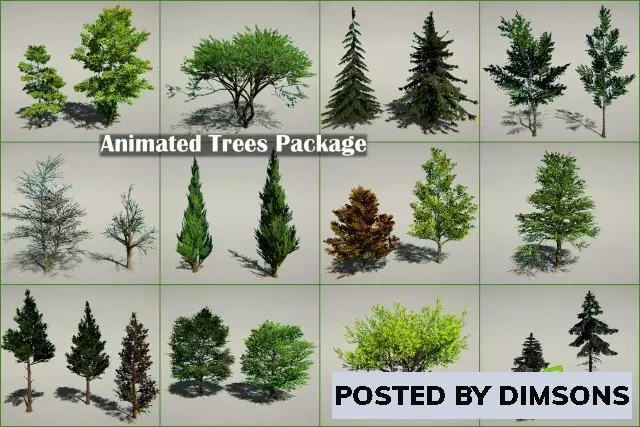 Unity 3D-Models Animated Trees Package v1.01