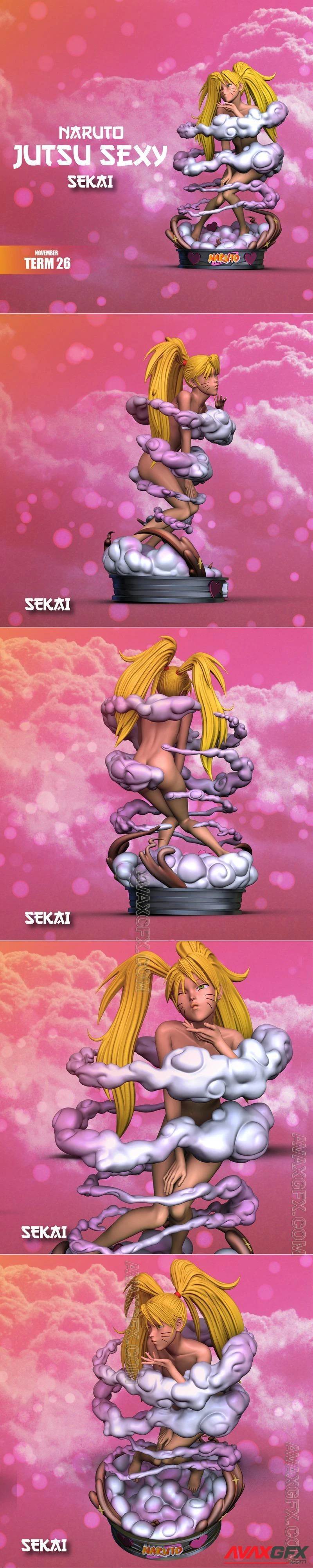 Sekai - Naruto Sexy Justsu Sculpture and Bust - STL 3D Model