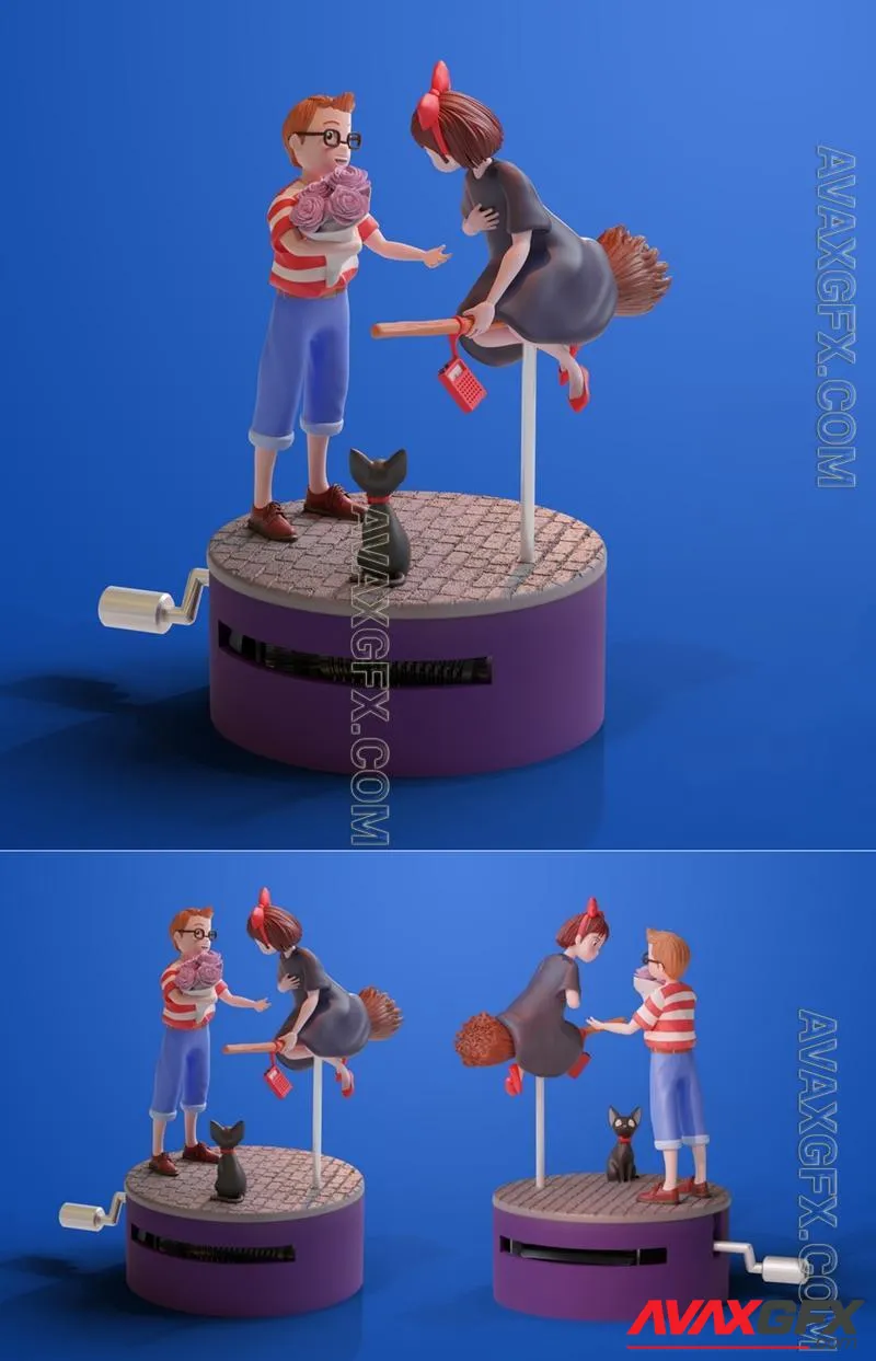 Kiki Delivery Music Box - STL 3D Model