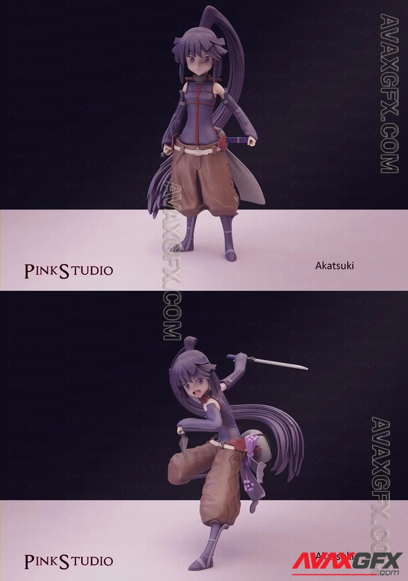 PinkStudio - Akatsuki Standart and Attack Pose - STL 3D Model