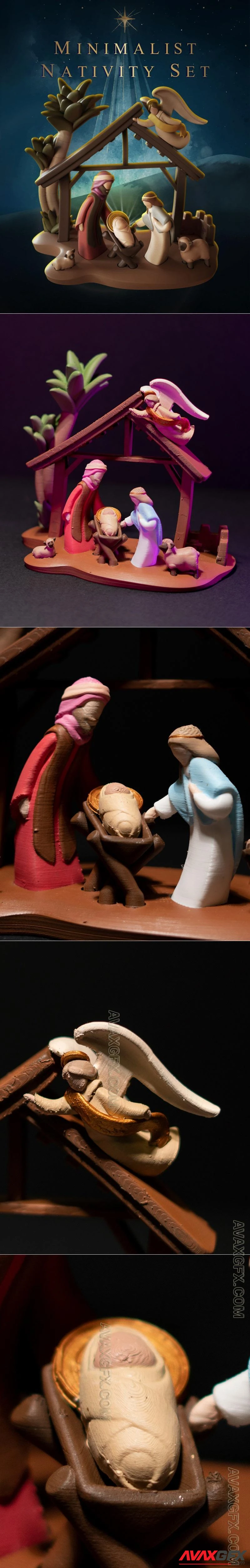 Minimalist Nativity Set - STL 3D Model