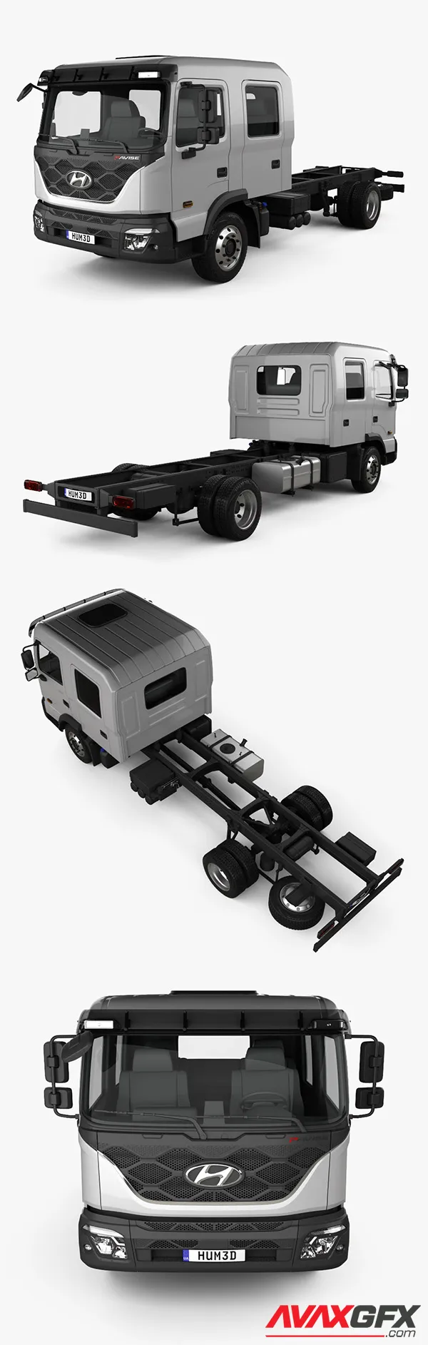 Hyundai Pavise Double Cab Chassis Truck 2019 3D Model