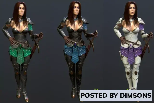 Unity 3D-Models Knight girl set v1.0