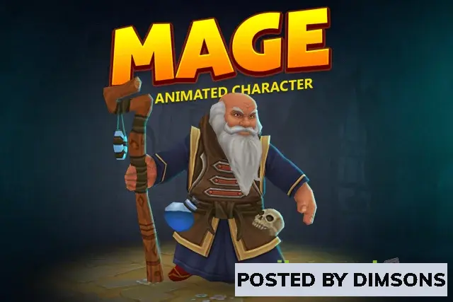 Unity 3D-Models Mage animated character v1.0