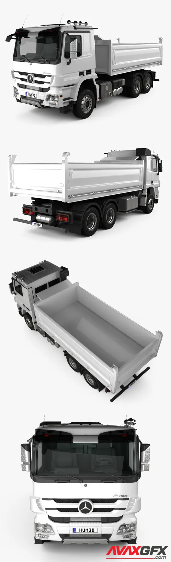 Mercedes-Benz Actros Tipper 3-axle 2014 3D Model