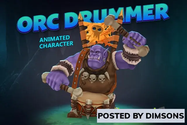 Unity 3D-Models Orc drummer animated character v1.0