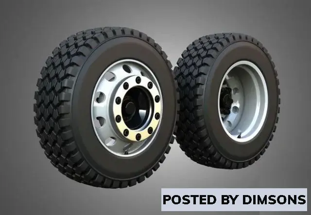 Vehicles, cars Twin Truck Wheels and Tires TWT2 - 3D Model)