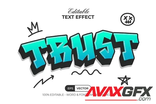 Trust Text Effect Graffiti Style - 91978028