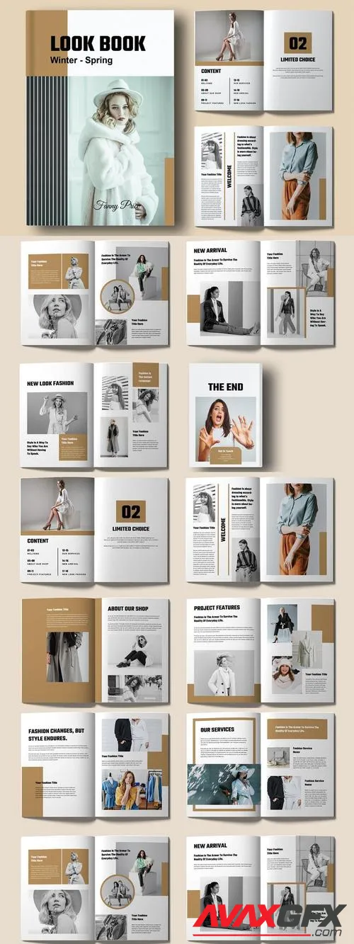 Creative Fashion Look book Template Layout E2ZS6VG