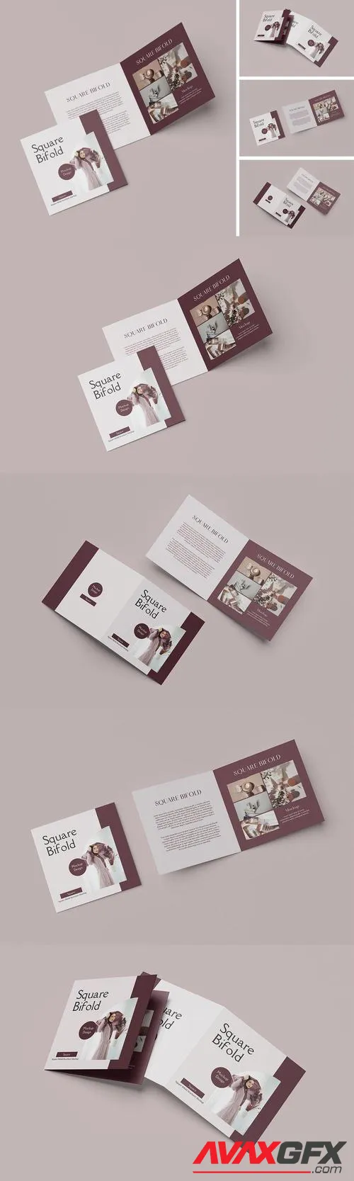 Square Bifold Brochure Mockup